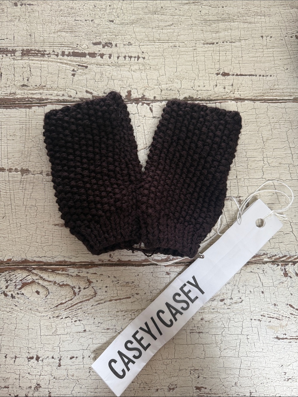 CASEY/CASEY Brown Knit Hand Warmers